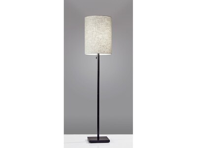 Adesso Liam 60.5 Antique Bronze Floor Lamp with Natural Cylinder Shade (1547-26)