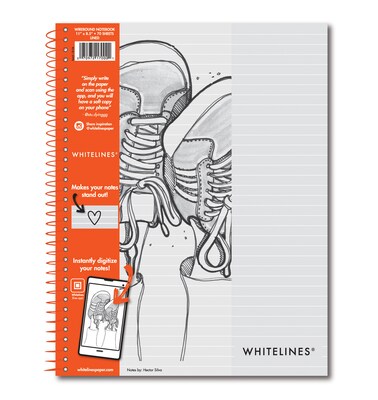 Whitelines 1-Subject Professional Notebooks, 8.5 x 11, College Ruled, 70 Sheets, White, 12/Case (1