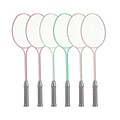 Champion Sports Tempered Steel Twin Shaft Badminton Racket Set, Assorted Colors, Set of 6 (CHSBR30SE