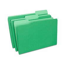 Quill Brand® File Folders, Assorted Tabs, 1/3-Cut, Legal, Green, 100/Box (741013GR)