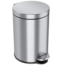 iTouchless SoftStep Round Stainless Steel Step Trash Can with Hinged Lid, 3.17 Gallon (IP03RSS)