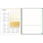 2024-2025 Blue Sky Day Designer Palms 8.5" x 11" Academic Weekly & Monthly Planner, Plastic Cover, White/Green (137891-A25)