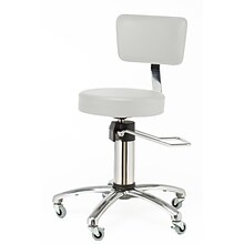 Brandt Hydraulic Surgeon Stool with Backrest with Backrest, Gray (15512LTGRAY)