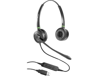 Spracht Wired Noise Canceling Stereo On Ear Computer Headset, Black (HS-WD-USB-2)