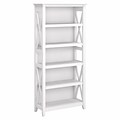 Bush Furniture Key West 5-Shelf 66H Bookcase, Pure White Oak (KWB132WT-03)