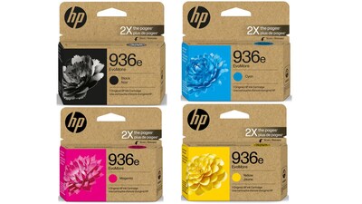 HP 936e EVOMORE Black/Cyan/Magenta/Yellow High Yield Ink Cartridges, 4/Pack