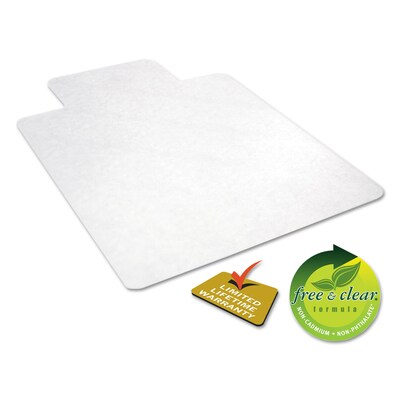 Alera All Day Use Non-Studded Chair Mat for Hard Floors, 45 x 53, Wide Lipped, Clear (CM2E232ALEPL)