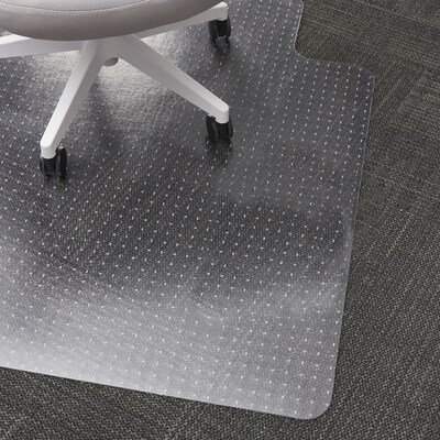 Quill® Brand PVC Chairmat, for Flat Pile Carpets, No Lip, Rectangular, 36" x 48"