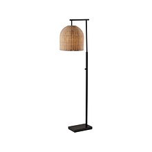 Adesso Bahama 58 Dark Bronze Floor Lamp with Dome Rattan Shade (4332-26)