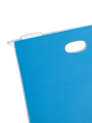 Smead Hanging File Folders, 1/5-Cut Adjustable Tab, Letter Size, 2" Expansion, Sky Blue, 25/Box (64250)