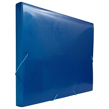 JAM PAPER Plastic Portfolio with Elastic Closure, Letter Size, 9 7/8 x 13 x 1, Blue (79538903)