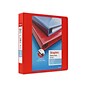 Staples® Heavy Duty 1-1/2" 3 Ring View Binder with D-Rings, Red (24681)