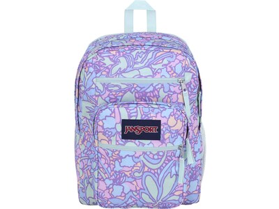 JanSport Big Student Floral Lilac Laptop Backpack, Medium Size, Multicolor (JS0A47JKGW0)