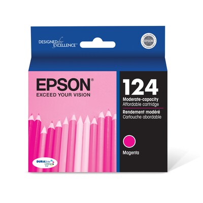 Epson T124 Magenta Standard Yield Ink Cartridge, Prints Up to 220 Pages (T124320-S)