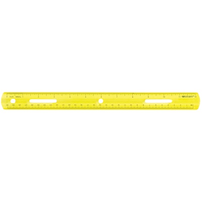 Westcott 12" Plastic Standard Ruler, Assorted Colors, Each (10526-001)