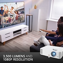 ViewSonic 1080p Home Theater Projector with 3500 Lumens and Powered USB, White (PX701HDH)