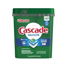 Cascade Complete ActionPacs Dishwashing Detergent Pod, Fresh Scent, 78 Pods/Box (97722)