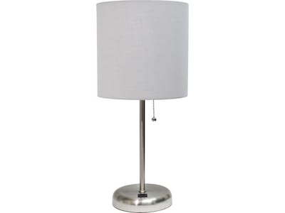 Creekwood Home Oslo LED Table Lamp, Brushed Steel/Gray (CWT-2012-GY)