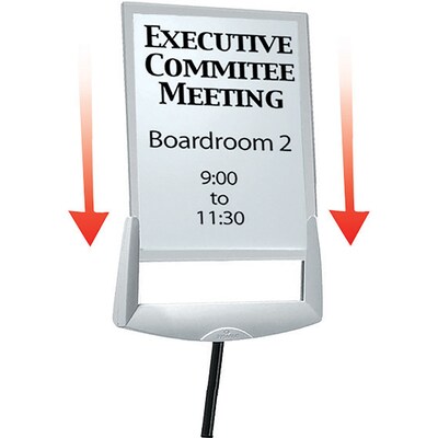 Durable Sherpa Infobase Sign Holder, 8.5" x 11", Anthracite Grey Acrylic (5589-57)