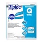 Ziploc Double Zipper Freezer Storage Bags, Quart, 300 Bags/Carton (696187)