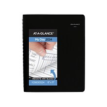 2024 AT-A-GLANCE DayMinder 8 x 11 Daily Group Appointment Book Planner, Black (G560-00-24)