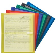 Smead 1 1/4 Expansion Poly Letter Envelope with Hook and Loop Closure, 9.75 x 11.625, Assorted, 6