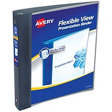 Avery 1 3-Ring Flexible Poly Binders, Gray (17676)