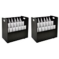 AdirOffice 21-Slot Mobile Roll File, 28.5H x 30W x 15.75D, Black (625-BLK-2PK)