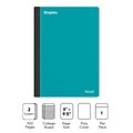 Staples Premium 2-Subject Notebook, 6 x 9.5, College Ruled, 100 Sheets, Teal (ST58328)