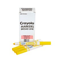 Crayola Kids Marker, Conical Tip, Yellow, 12/Pack, 6 Packs/Carton (58-7800-034CT)