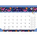 2023-2024 Plato Floral Splendor 15.5 x 11 Academic & Calendar Monthly Desk Pad Calendar (978197547
