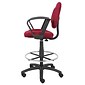 Boss Deluxe Posture Fabric Drafting Stool with Swivel Base, Burgundy (B1617-BY)