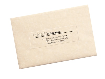 Avery Easy Peel Laser Address Labels, 1-1/3" x 4", Clear, 14 Labels/Sheet, 50 Sheets/Box   (5662)