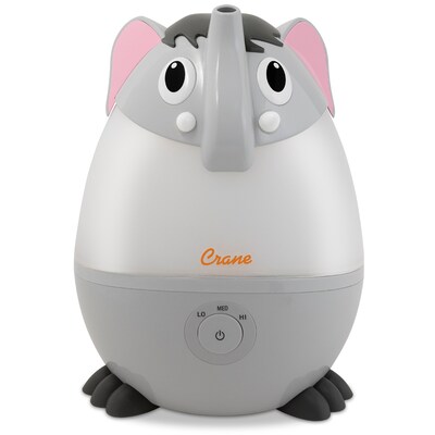 Crane Mini Elephant Ultrasonic Cool Mist Tabletop Humidifier, 0.5-Gallon, Gray (EE-8260)