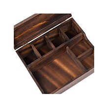 Mind Reader Bali Collection 7-Compartment Wooden Valet Tray, Brown (WMDRESVAL-BRN)