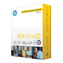 HP All-In-One22 8.5 x 11 Multipurpose Paper, 22 lbs., 96 Brightness, 750 Sheets/Ream (208850)