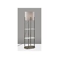 Adesso Norman 60.5 Brushed Steel Floor Lamp with Cylindrical Shade (1518-22)