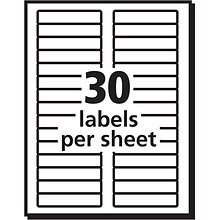 Avery EcoFriendly Laser/Inkjet File Folder Labels, 2/3 x 3 7/16, White, 30 Labels/Sheet, 25 Sheets