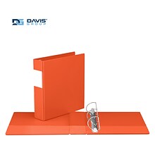 Davis Group Premium Economy 2 3-Ring Non-View Binders, D-Ring, Orange, 6/Pack (2304-19-06)
