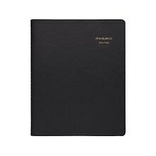 2024-2025 AT-A-GLANCE 9 x 11 Academic Monthly Planner, Faux Leather Cover, Black (70-074-05-25)