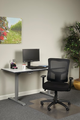 Alera® Elusion® II Series Fixed Arm Ergonomic Fabric Swivel Computer and Desk Chair, Black (ALEELT4214B)