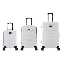 InUSA Trend Plastic 3-Piece Luggage Set, White (IUTRESML-WHI)
