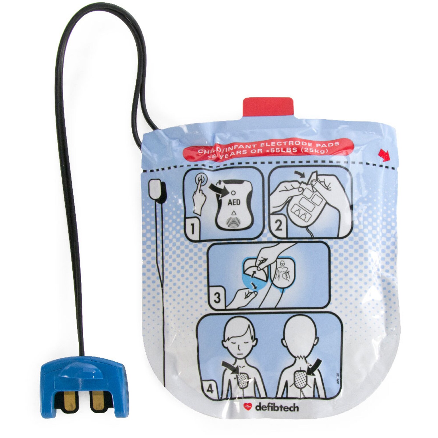 Defibtech Defibrillator Pads for Lifeline VIEW, Pediatric, 1 Pair (0710-0106)