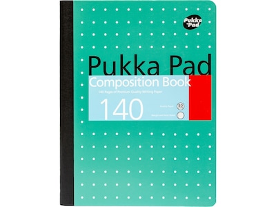 Pukka Pad Metallic Composition Notebook, 7.5 x 9.75, College-Ruled, 70 Sheets, Green, 4/Pack (8796