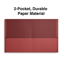 Quill Brand® 2-Pocket Folders, Red, 25/Box (712558)