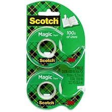 Scotch Magic Invisible Tape with Dispenser, 3/4 x 16.67 yds., 2/Pack (122DM-2)