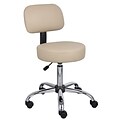 Boss Caressoft Armless Doctors Stool with Backrest, Beige (B245-BG)