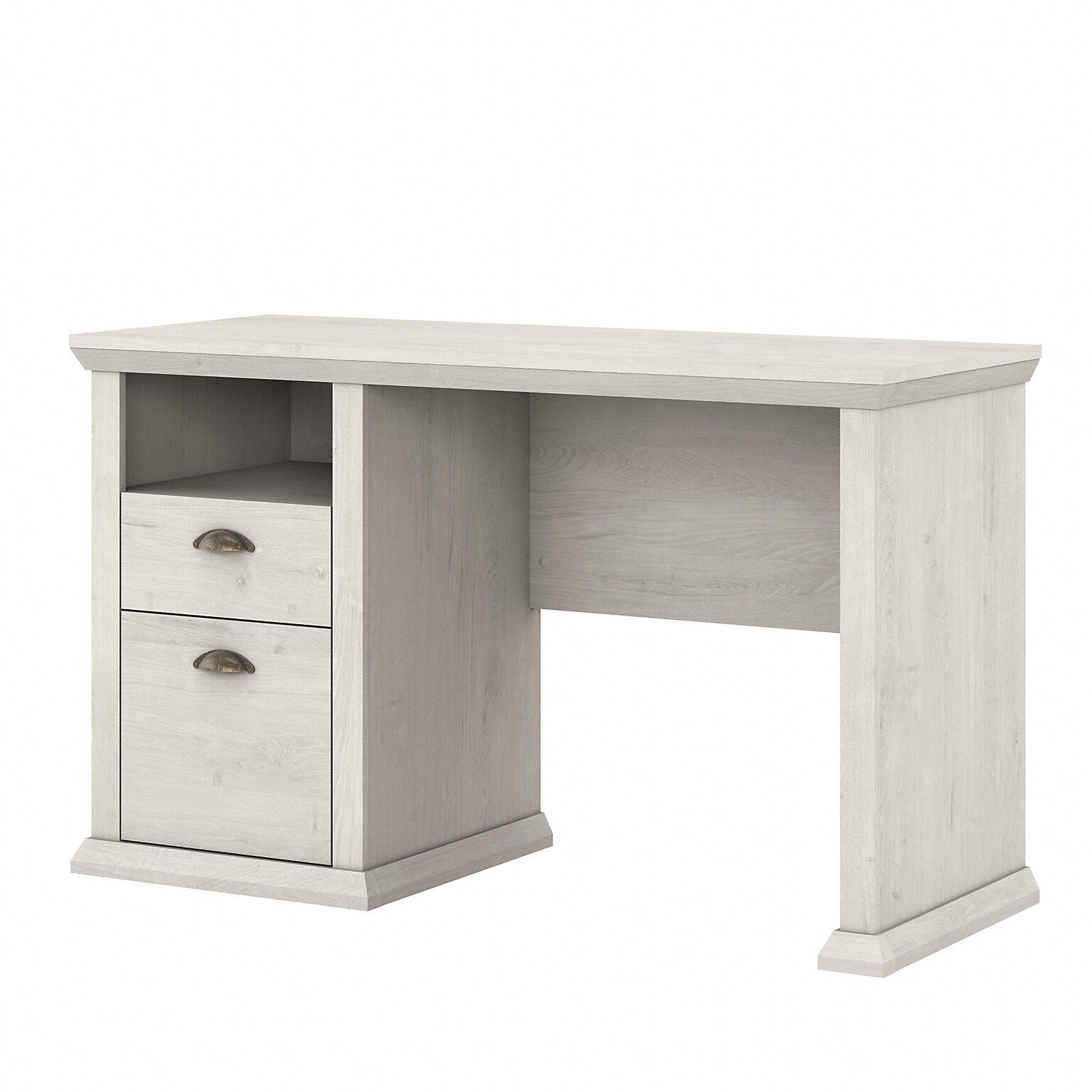 Bush Furniture Yorktown 50W Home Office Desk with Storage, Linen White Oak (WC40423-03)