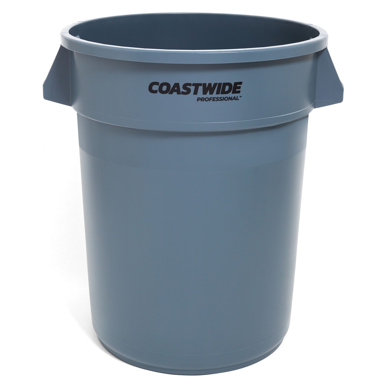Coastwide Professional™ Plastic Trash Can with no Lid, Gray, 32 Gal. (CW50716)