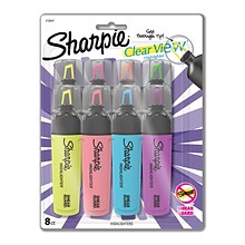 Sharpie Clear View Highlighter, Chisel Tip, Assorted, 8/Pack (1971843)